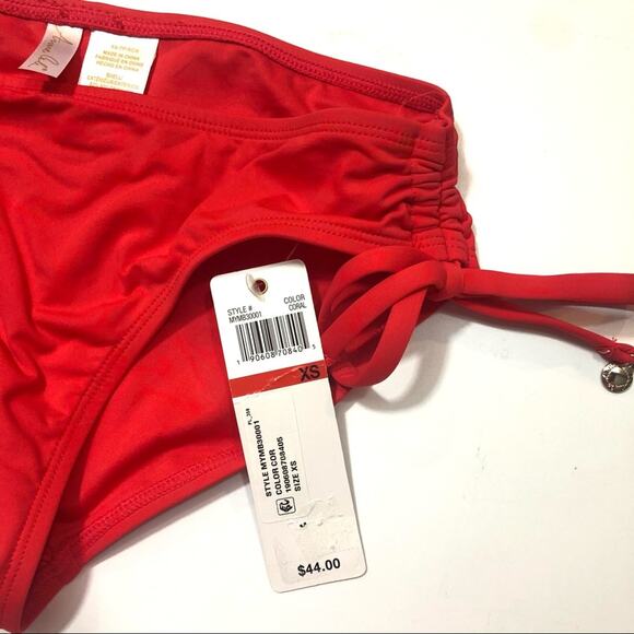 Anne Cole Coral Side Tie Swim Bottom bikini XS - Picture 2 of 6